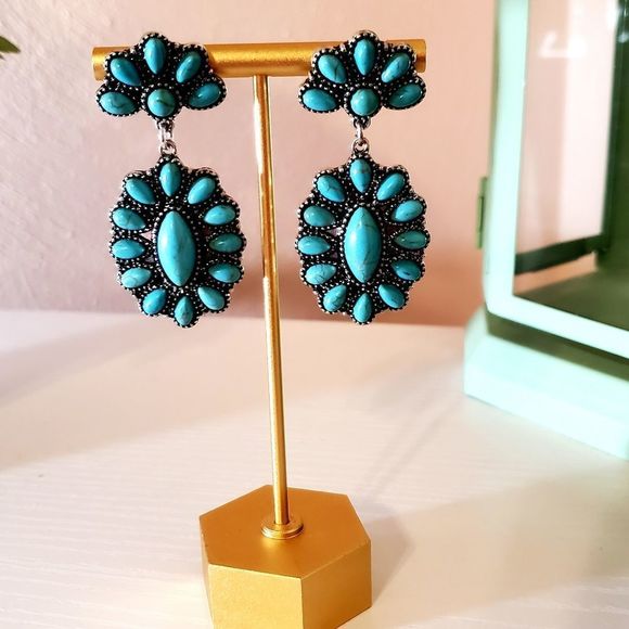 turquoise Lakeshore Earrings - Picture 5 of 6